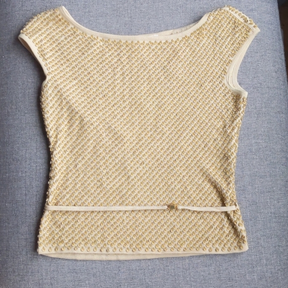 Escada Tops - Escada top with leather sequins